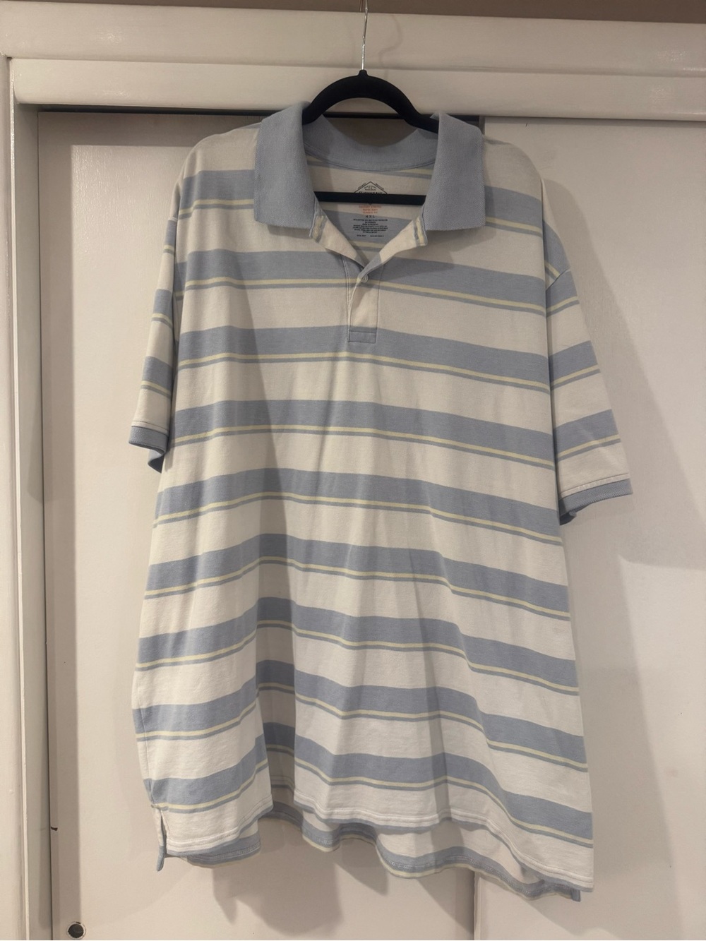 St. John's Bay Light Blue and White Striped Polo